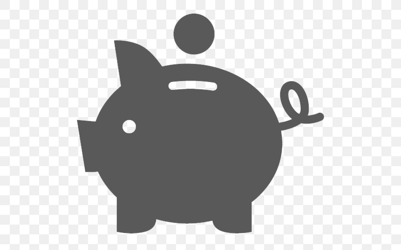Piggy Bank Money Clip Art, PNG, 512x512px, Piggy Bank, Bank, Black, Black And White, Carnivoran Download Free