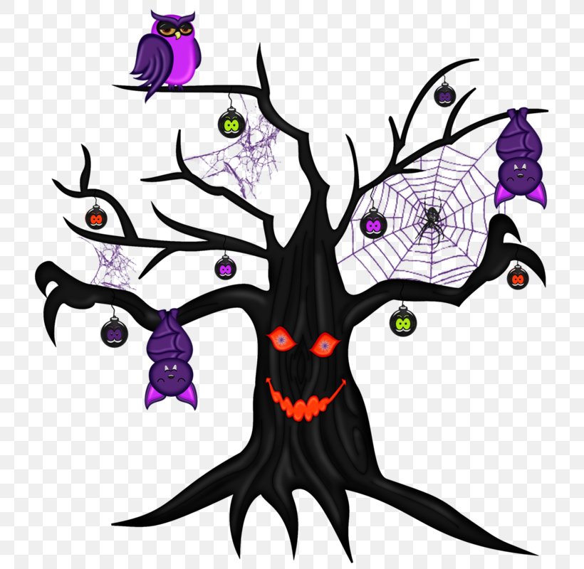 Halloween Tree, PNG, 800x800px, Halloween, Art, Fictional Character, Flower, Purple Download Free