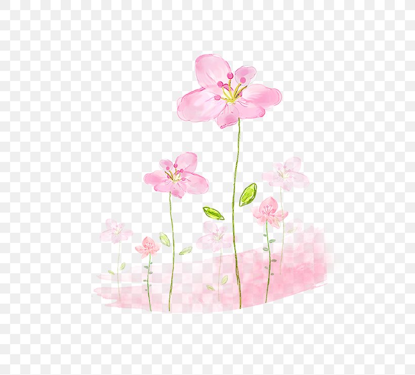 Pink Flowers Watercolor Painting Floral Design Image, PNG, 571x741px, Pink Flowers, Blossom, Blue, Cut Flowers, Drawing Download Free