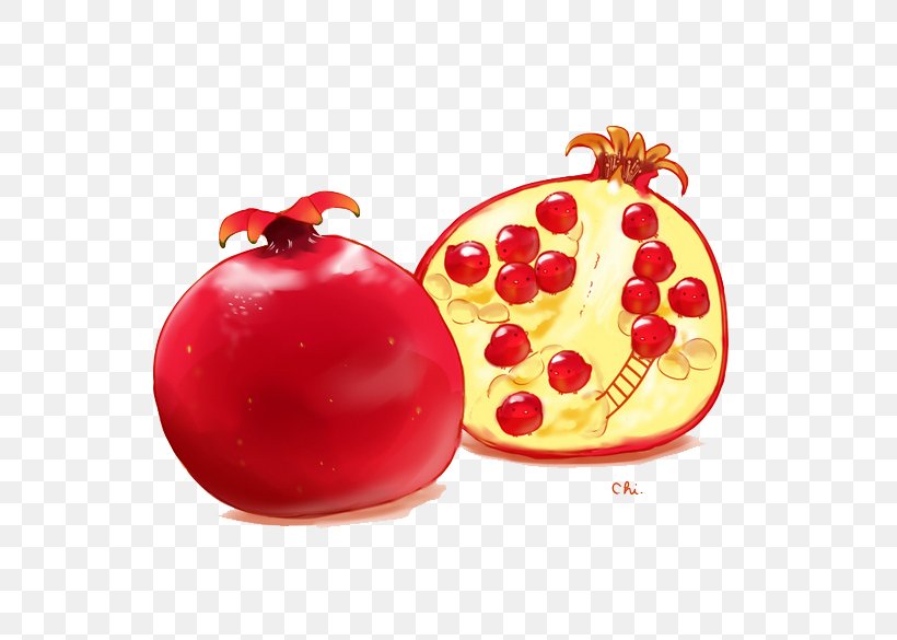 Chicken Food Pomegranate Pregnancy Illustration, PNG, 658x585px, Chicken, Apple, Cartoon, Cranberry, Eating Download Free