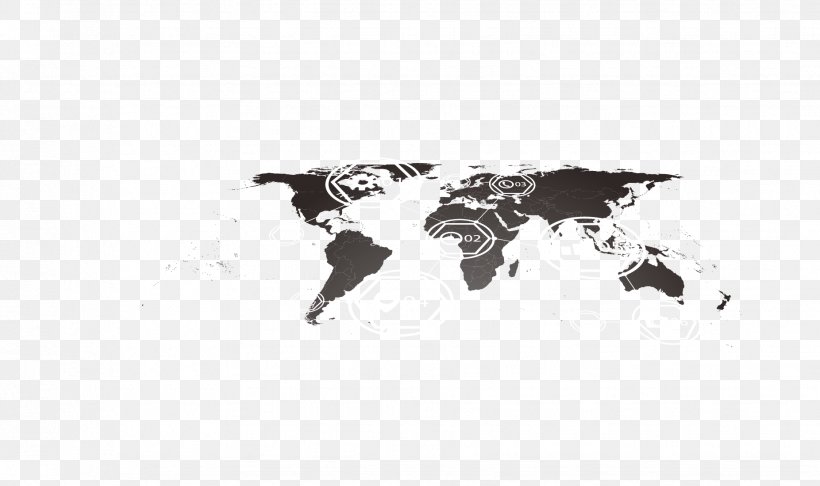 World Map Illustration, PNG, 1853x1100px, World, Black, Black And White, Brand, Drawing Download Free