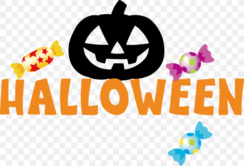 Happy Halloween, PNG, 3261x2224px, Happy Halloween, Logo, M, Text, Yellow Download Free