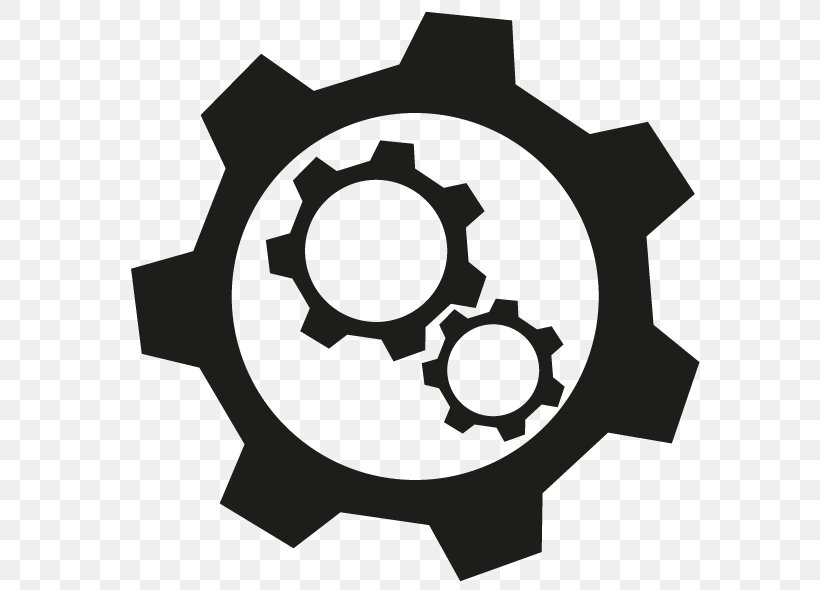Automation Logo Building Clip Art, PNG, 590x590px, Automation, Advanced Systems Concepts Inc, Black And White, Building, Gear Download Free