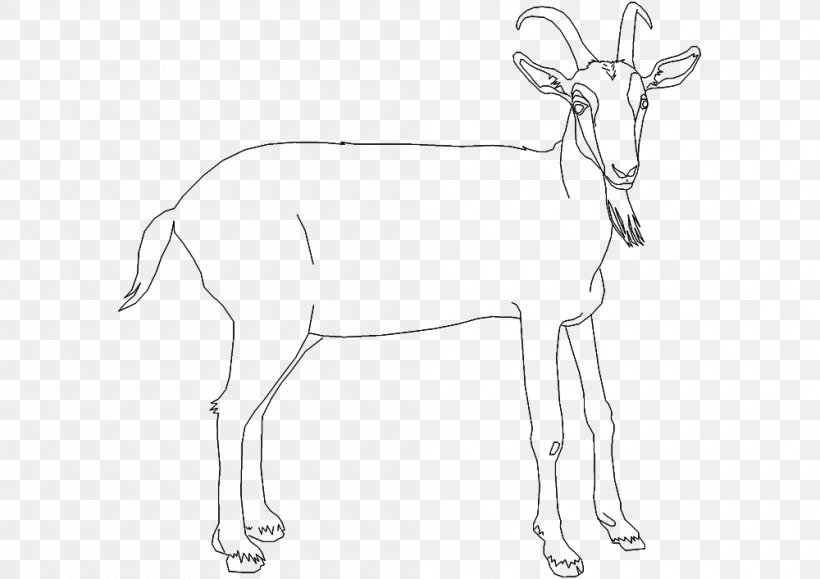 Antelope Reindeer Cattle Line Art Goat, PNG, 1000x707px, Antelope, Animal Figure, Antler, Artwork, Black And White Download Free