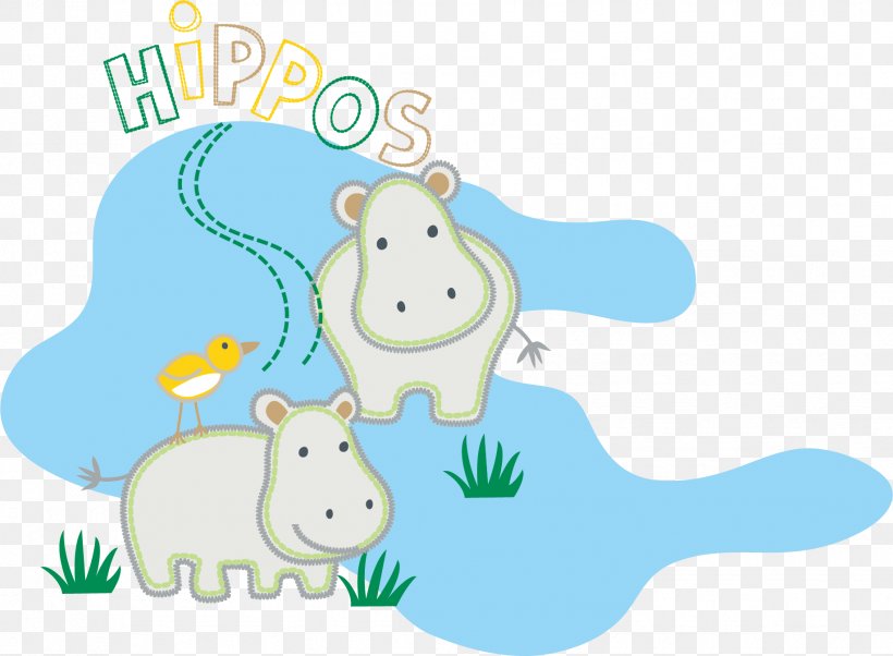 Hippopotamus Illustration, PNG, 1836x1350px, Hippopotamus, Area, Blue, Bluehippo Funding, Cartoon Download Free