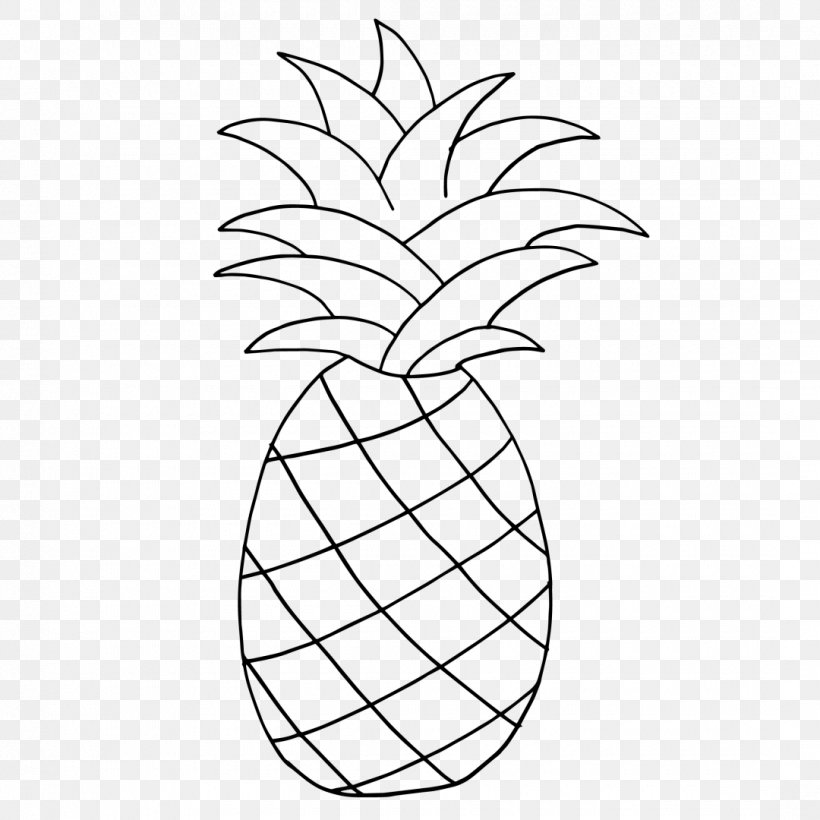Pineapple Line Art Drawing Clip Art, PNG, 1080x1080px, Pineapple, Black And White, Coloring Book, Drawing, Flower Download Free