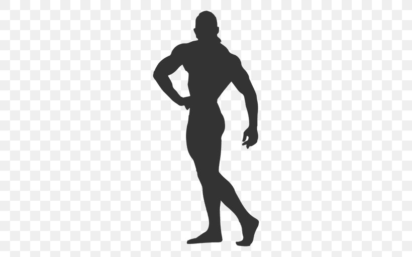 Silhouette Bodybuilding Clip Art, PNG, 512x512px, Silhouette, Abdomen, Arm, Black, Black And White Download Free