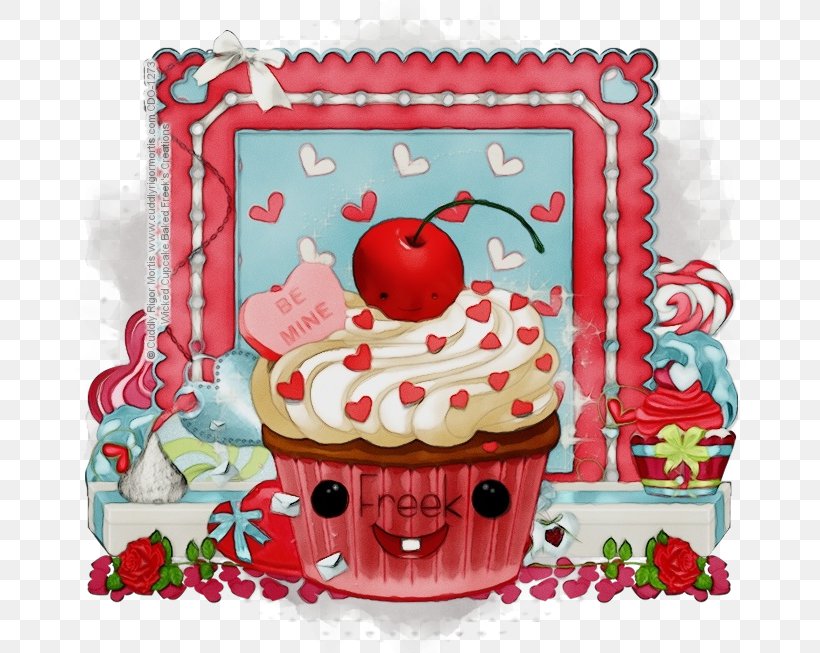 Baking Cup Cake Cake Decorating Cupcake Pink, PNG, 677x653px, Watercolor, Baking Cup, Buttercream, Cake, Cake Decorating Download Free