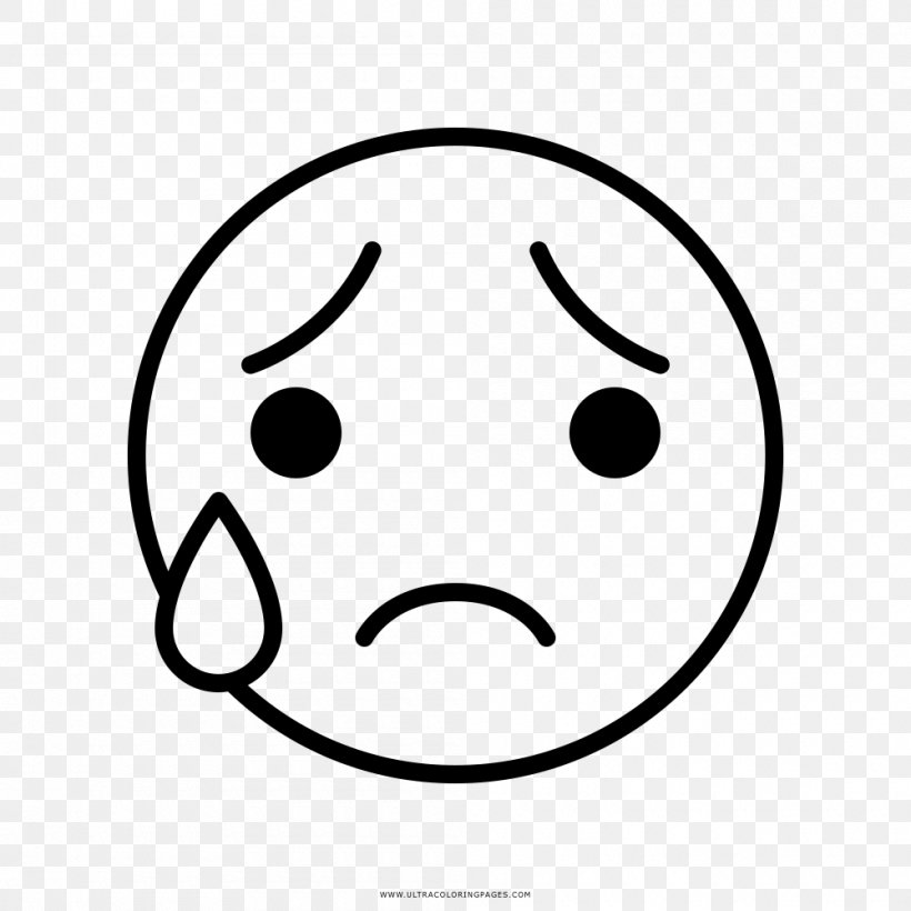 Smiley Coloring Book Drawing Crying Face, PNG, 1000x1000px, Smiley, Area, Black And White, Child, Coloring Book Download Free
