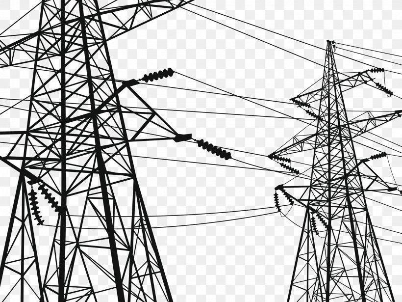 Electricity Transmission Tower High Voltage Electric Power Transmission Wire, PNG, 2578x1934px, Electricity, Black And White, Electric Power Transmission, Electrical Cable, Electrical Supply Download Free