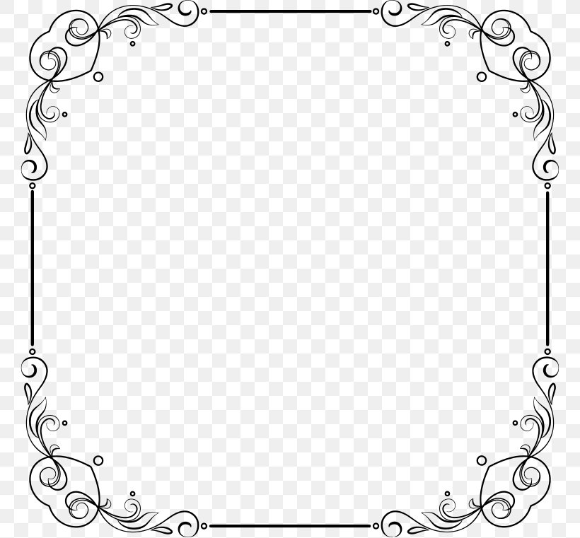 Picture Frames Image Resolution Clip Art, PNG, 762x761px, Picture Frames, Area, Black And White, Body Jewelry, Border Download Free