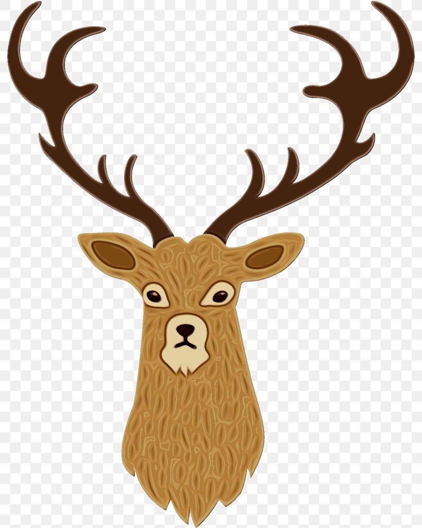 Reindeer, PNG, 792x1026px, Watercolor, Antler, Deer, Elk, Fawn Download Free