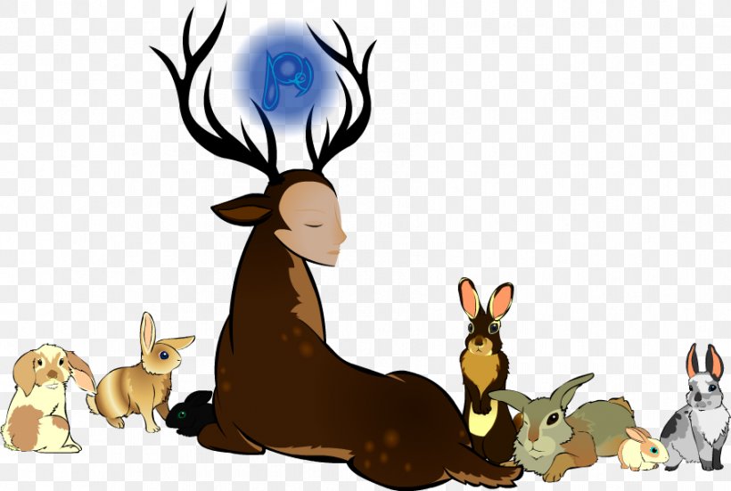 Reindeer The Endless Forest White-tailed Deer Rabbit, PNG, 892x600px, Reindeer, Antler, Cartoon, Character, Deer Download Free
