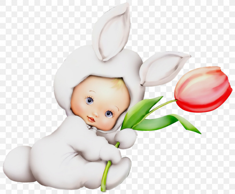Easter Bunny, PNG, 1600x1319px, Watercolor, Cartoon, Easter Bunny, Paint, Plant Download Free