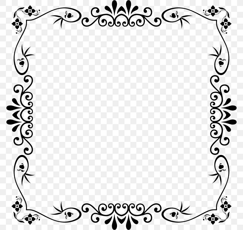 Borders And Frames Picture Frames Decorative Arts Clip Art, PNG, 778x778px, Borders And Frames, Area, Art, Black, Black And White Download Free