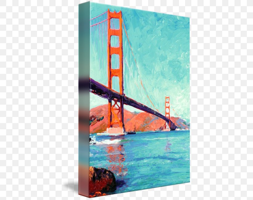 Golden Gate Bridge Pier 39 Haight-Ashbury Painting, PNG, 422x650px, Golden Gate Bridge, Art, Boat, Bridge, Canvas Download Free