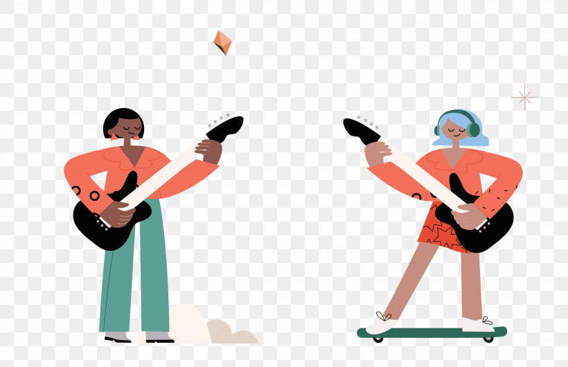 Guitar Music Girl, PNG, 2500x1617px, Guitar, Cartoon, Exercise, Exercise Equipment, Girl Download Free