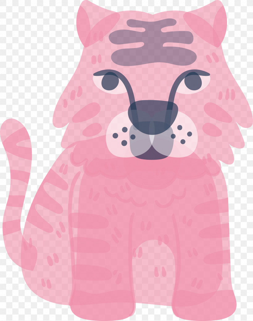 Tiger, PNG, 2361x3000px, Tiger, Animal Figure, Cartoon, Nose, Pink Download Free