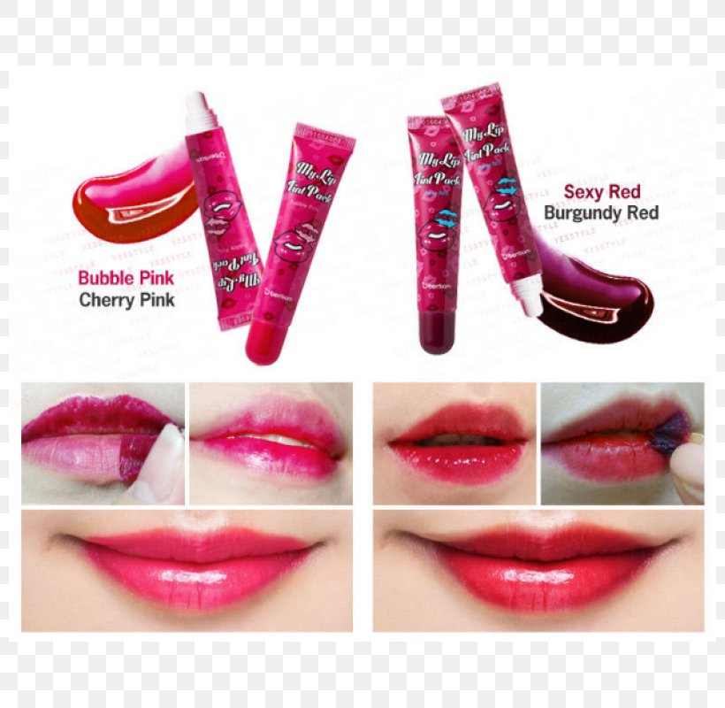 Lip Stain Berrisom Oops My Lip Tint Pack Color Skin, PNG, 800x800px, Lip Stain, Color, Cosmetics, Eyelash, Lip Download Free