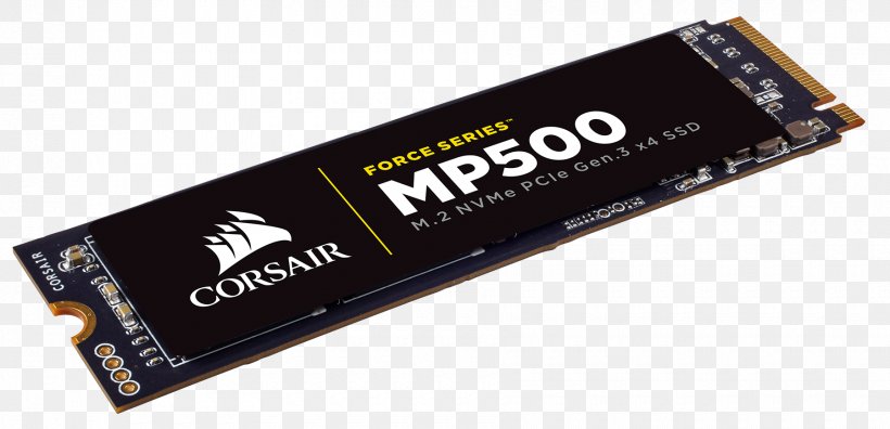 Solid-state Drive NVM Express 240GB Corsair Force Series MP500 M.2 SSD PCI Express, PNG, 1800x871px, Solidstate Drive, Computer Data Storage, Conventional Pci, Electronic Device, Electronics Accessory Download Free