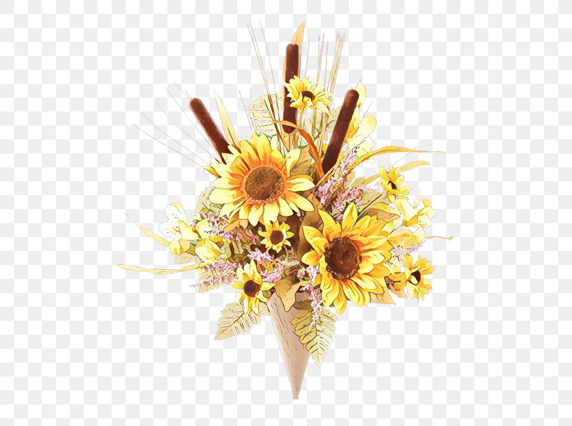 Sunflower, PNG, 500x611px, Cartoon, Bouquet, Cut Flowers, Floristry, Flower Download Free