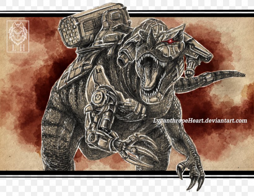 Tyrannosaurus Drawing Dinosaur Art, PNG, 900x695px, Tyrannosaurus, Animal, Art, Cybernetics, Deviantart Download Free