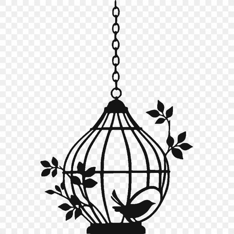 Birdcage Clip Art Vector Graphics, PNG, 1000x1000px, Bird, Birdcage, Black, Black And White, Branch Download Free