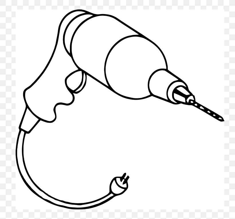 Drill Bit Tool Cordless Clip Art, PNG, 800x764px, Drill, Area, Auger, Beak, Black And White Download Free