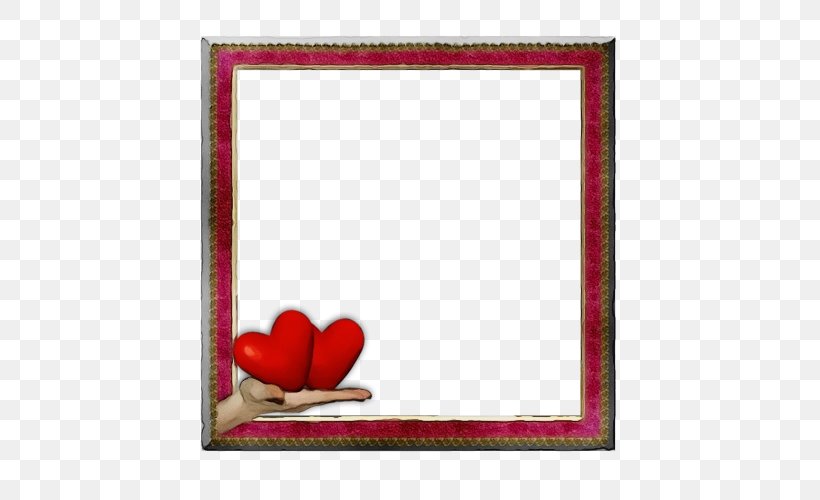 Picture Frame, PNG, 500x500px, Watercolor, Heart, Paint, Petal, Picture Frame Download Free