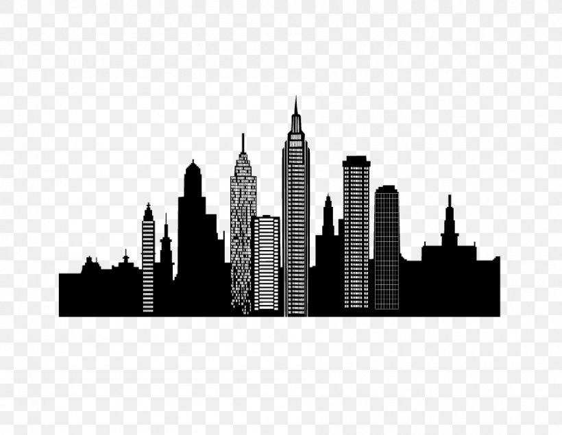 New York City PicsArt Photo Studio Cityscape Skyline Clip Art, PNG, 898x696px, New York City, Black And White, City, Cityscape, Drawing Download Free