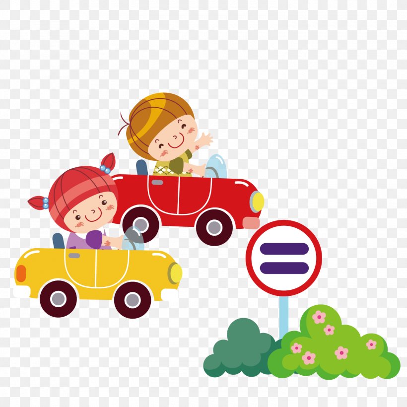 Boys And Girls Driving The Car, PNG, 1500x1501px, Watercolor, Cartoon, Flower, Frame, Heart Download Free