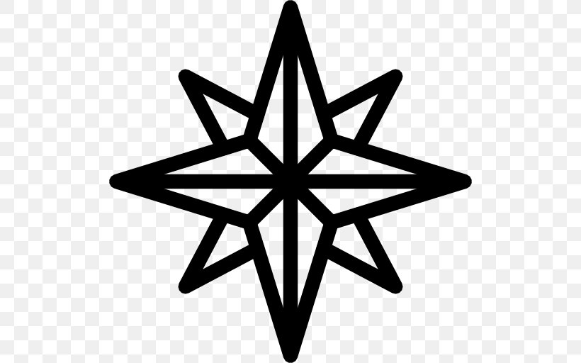 Compass Rose Wind Rose Cardinal Direction, PNG, 512x512px, Compass Rose, Black And White, Cardinal Direction, Compass, Points Of The Compass Download Free