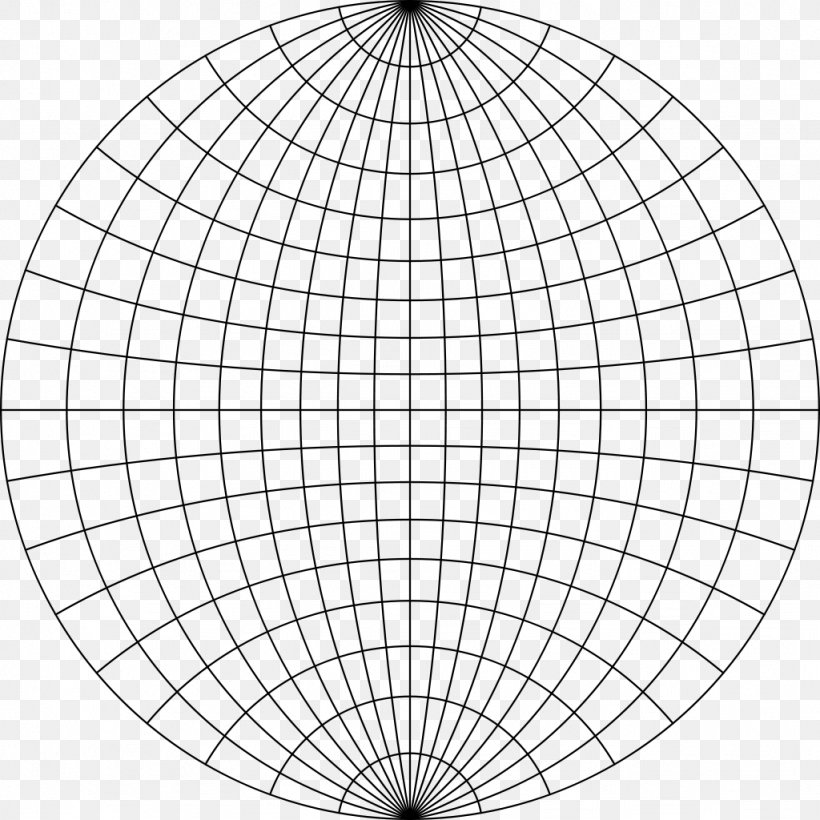 Stereographic Projection Point Map Plane Angle, PNG, 1024x1024px, Stereographic Projection, Area, Bijection, Black And White, Conformal Map Download Free