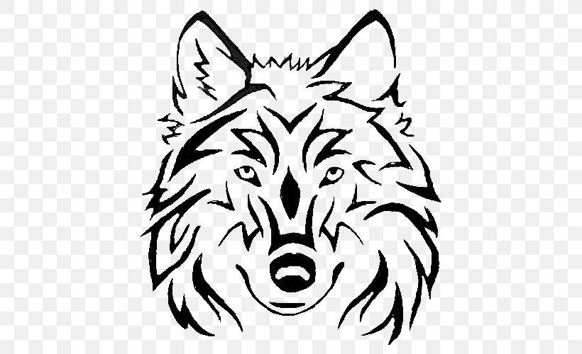 Gray Wolf Tattoo Drawing Art Clip Art, PNG, 500x500px, Gray Wolf, Art, Artwork, Black, Black And White Download Free