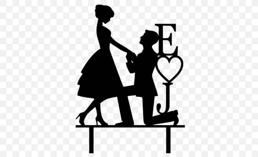 Wedding Cake Topper Frosting & Icing Bridegroom Marriage Proposal, PNG, 500x500px, Wedding Cake, Artwork, Birthday, Black And White, Bride Download Free