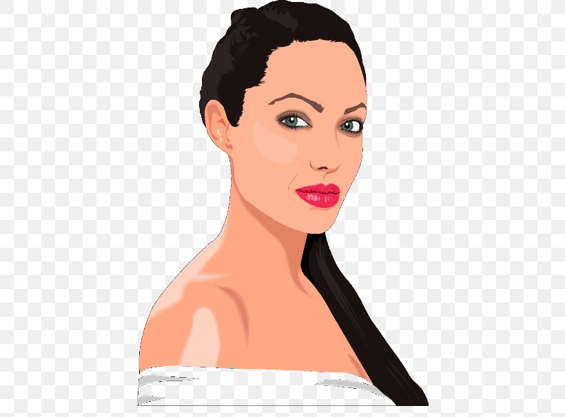 Angelina Jolie Actor Celebrity Clip Art, PNG, 424x606px, Watercolor, Cartoon, Flower, Frame, Heart Download Free