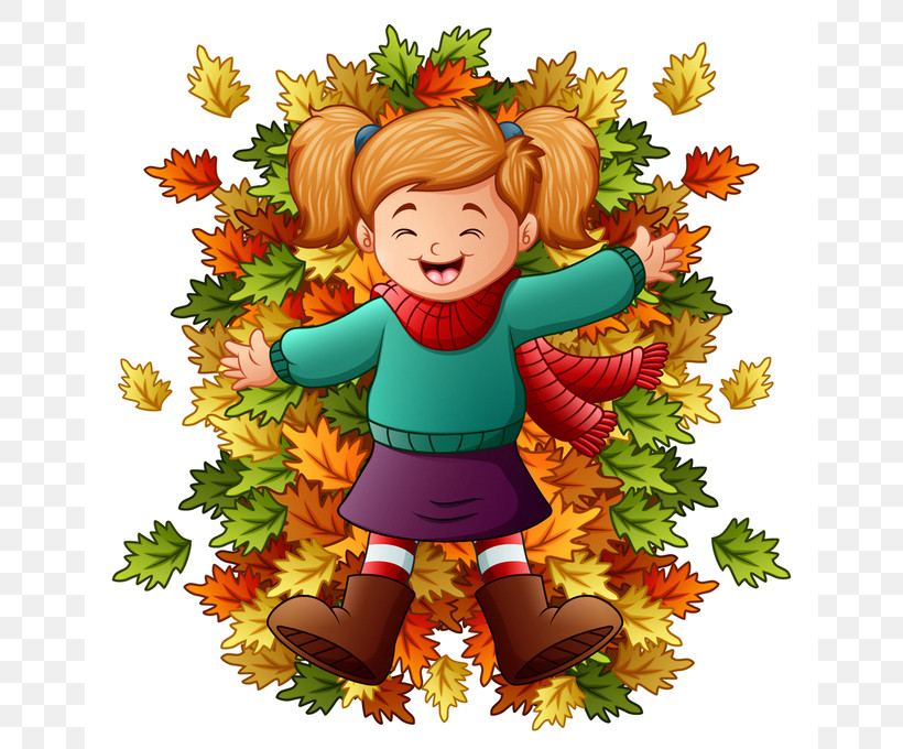 Cartoon Leaf Autumn Child Happy, PNG, 666x680px, Cartoon, Animation, Autumn, Child, Happy Download Free