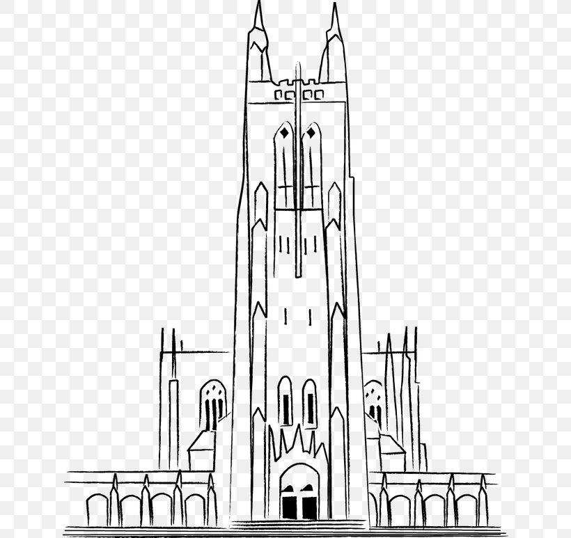 Duke University Chapel Drawing Illustration Line Art, PNG, 640x773px, Drawing, Arch, Architecture, Black And White, Chapel Download Free