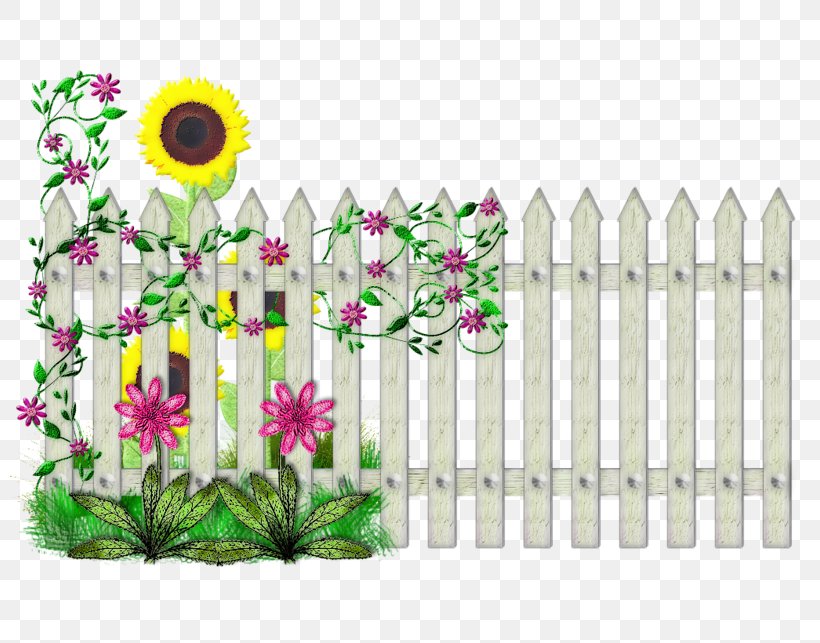 Fence Flower Clip Art, PNG, 800x643px, Fence, Common Sunflower, Computer Graphics, Cut Flowers, Flora Download Free