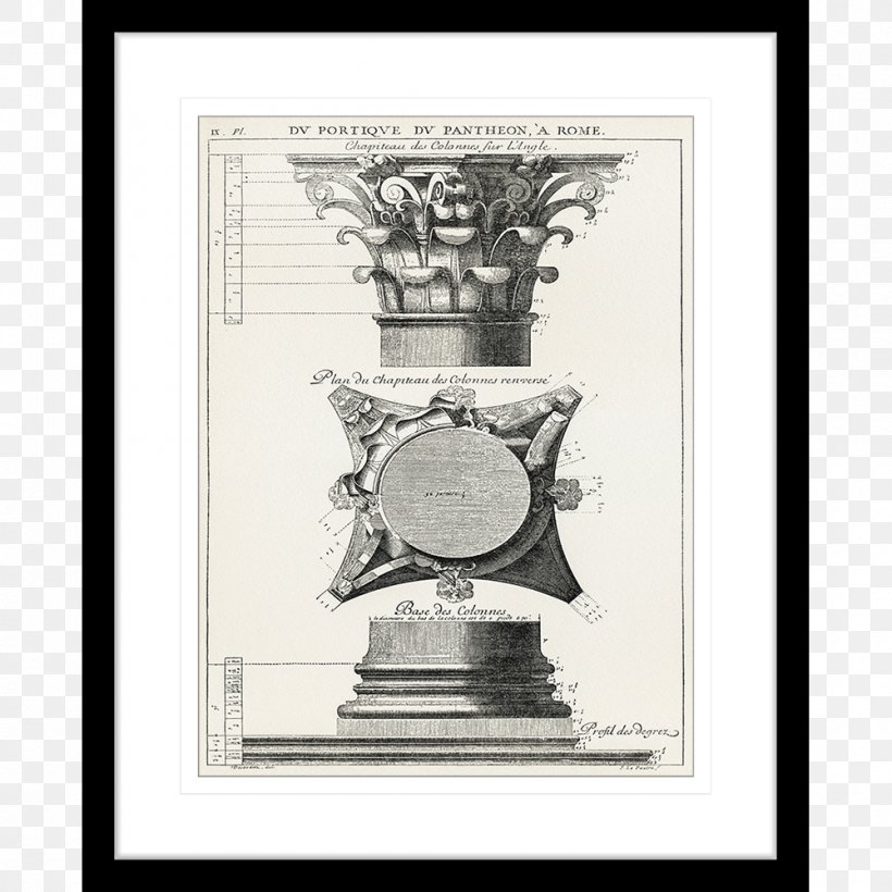 Fontana Del Pantheon Colosseum Column Drawing, PNG, 1000x1000px, Colosseum, Antoine Desgodetz, Architecture, Black And White, Capital Download Free