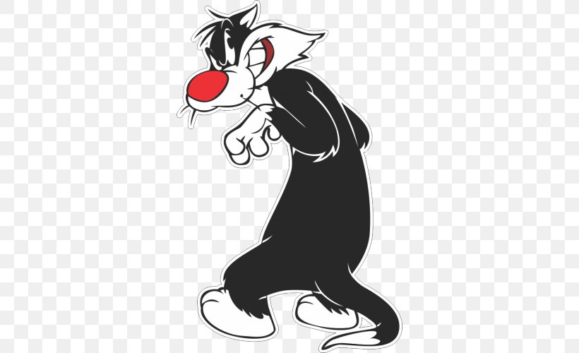 Sylvester Tweety Cat Looney Tunes Cartoon, PNG, 500x500px, Sylvester, Art, Baby Looney Tunes, Black, Black And White Download Free