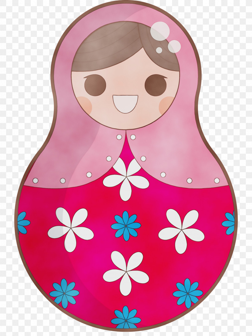 Pink M Cartoon, PNG, 2249x3000px, Colorful Russian Doll, Cartoon, Paint, Pink M, Watercolor Download Free