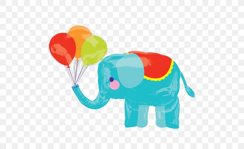 Mylar Balloon Amazon.com Elephantidae Baby Shower, PNG, 500x500px, Balloon, Amazoncom, Animal Figure, Baby Shower, Birthday Download Free