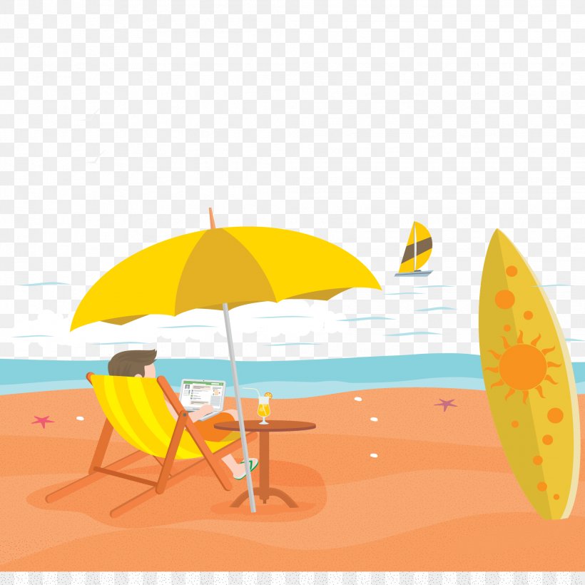 Beach Summer Vacation Illustration, PNG, 2083x2083px, Beach, Cartoon, Farm Stay, Fashion Accessory, Fukei Download Free