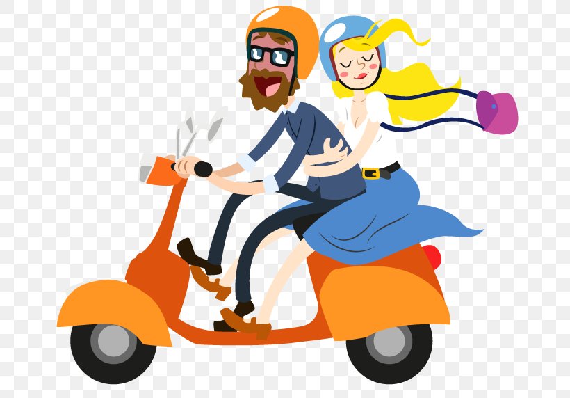 Scooter Motorcycle Moped Vespa Bicycle, PNG, 690x572px, Scooter, Artwork, Bicycle, Chopper, Driving Download Free