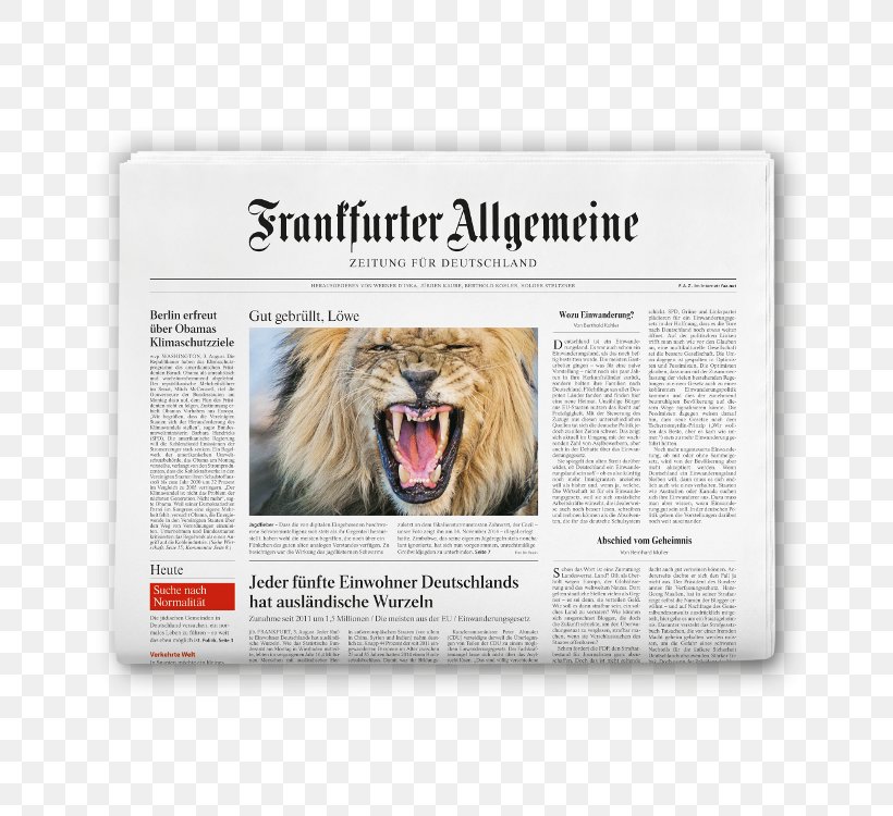 Frankfurter Allgemeine Zeitung Sunday Newspaper Journalism, PNG, 750x750px, Frankfurter Allgemeine Zeitung, Big Cats, Brand, Carnivoran, Cat Like Mammal Download Free