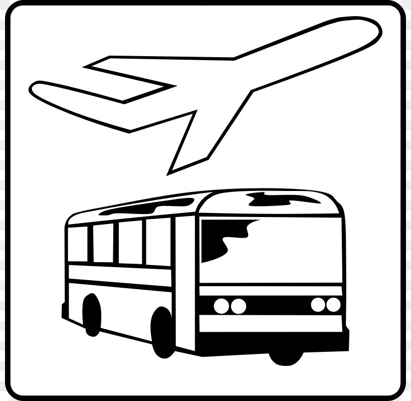Bus Clip Art: Transportation Public Transport Clip Art, PNG, 800x800px, Bus, Area, Artwork, Automotive Design, Black And White Download Free