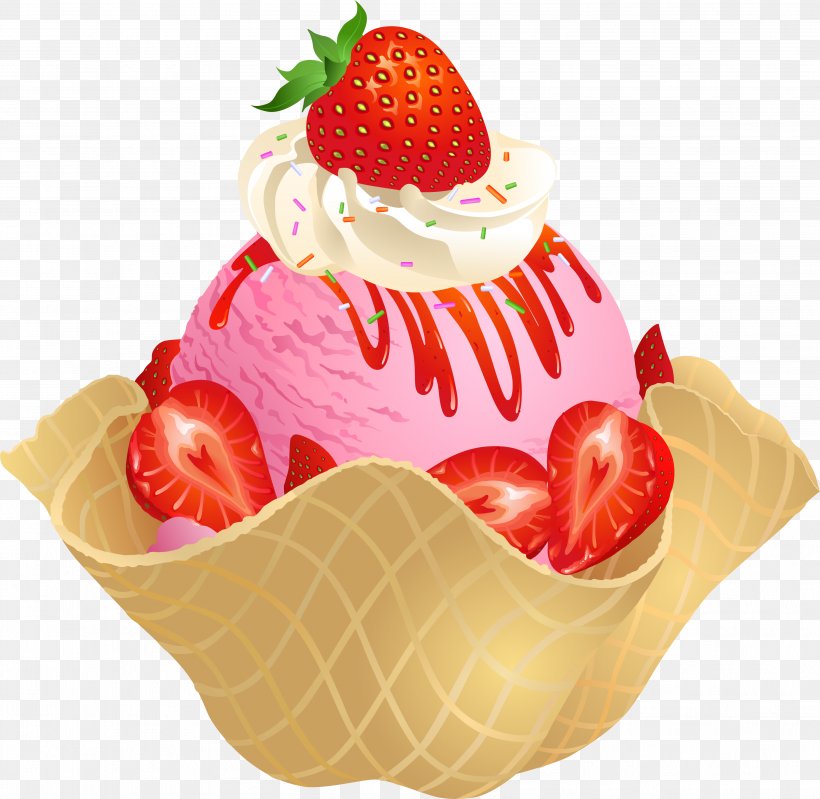 Ice Cream Cones Waffle Sundae, PNG, 3803x3708px, Ice Cream Cones, Baked Goods, Baking Cup, Berry, Cake Download Free