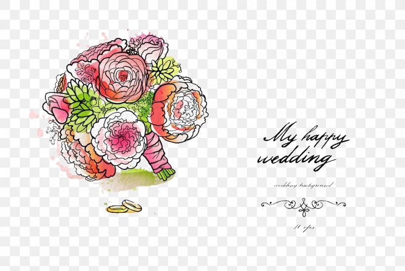 Flower Wedding, PNG, 1000x671px, Flower, Bride, Bridegroom, Bridesmaid, Cartoon Download Free