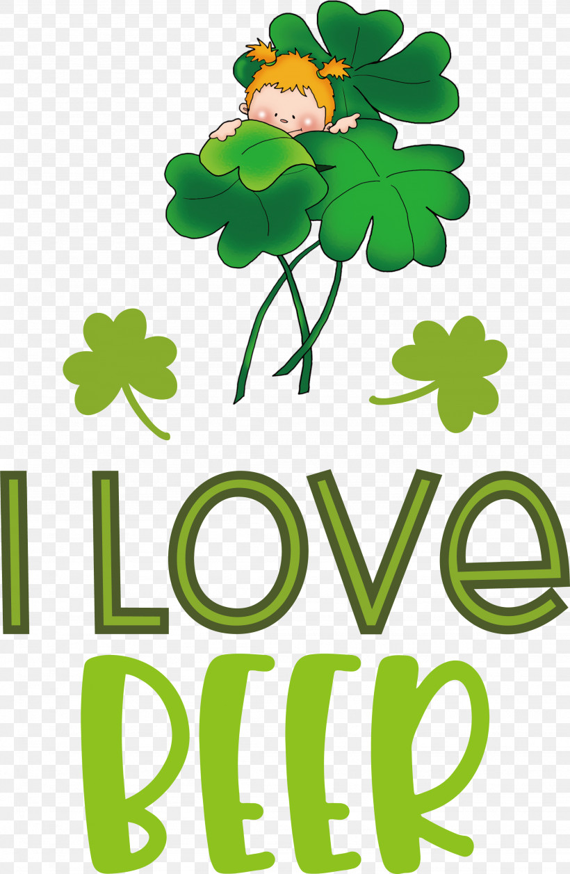 I Love Beer Saint Patrick Patricks Day, PNG, 2254x3456px, I Love Beer, Flower, Leaf, Logo, Patricks Day Download Free